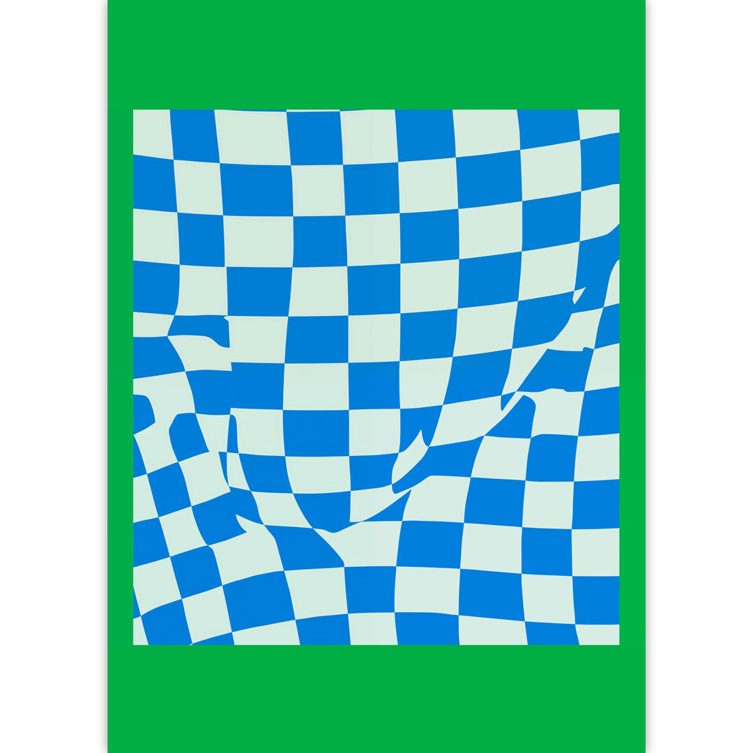 Checkerboard Waves Poster