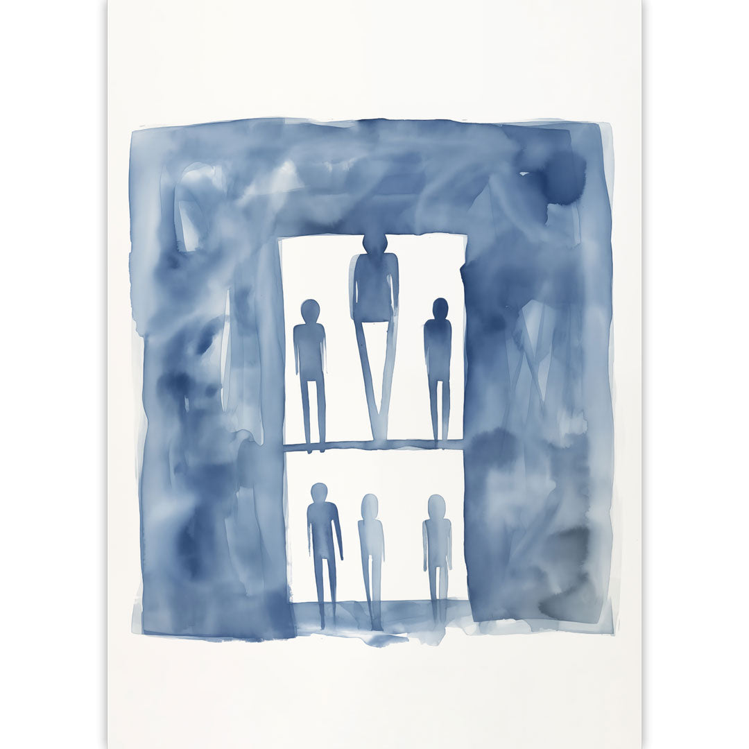 Blue Silhouettes Poster