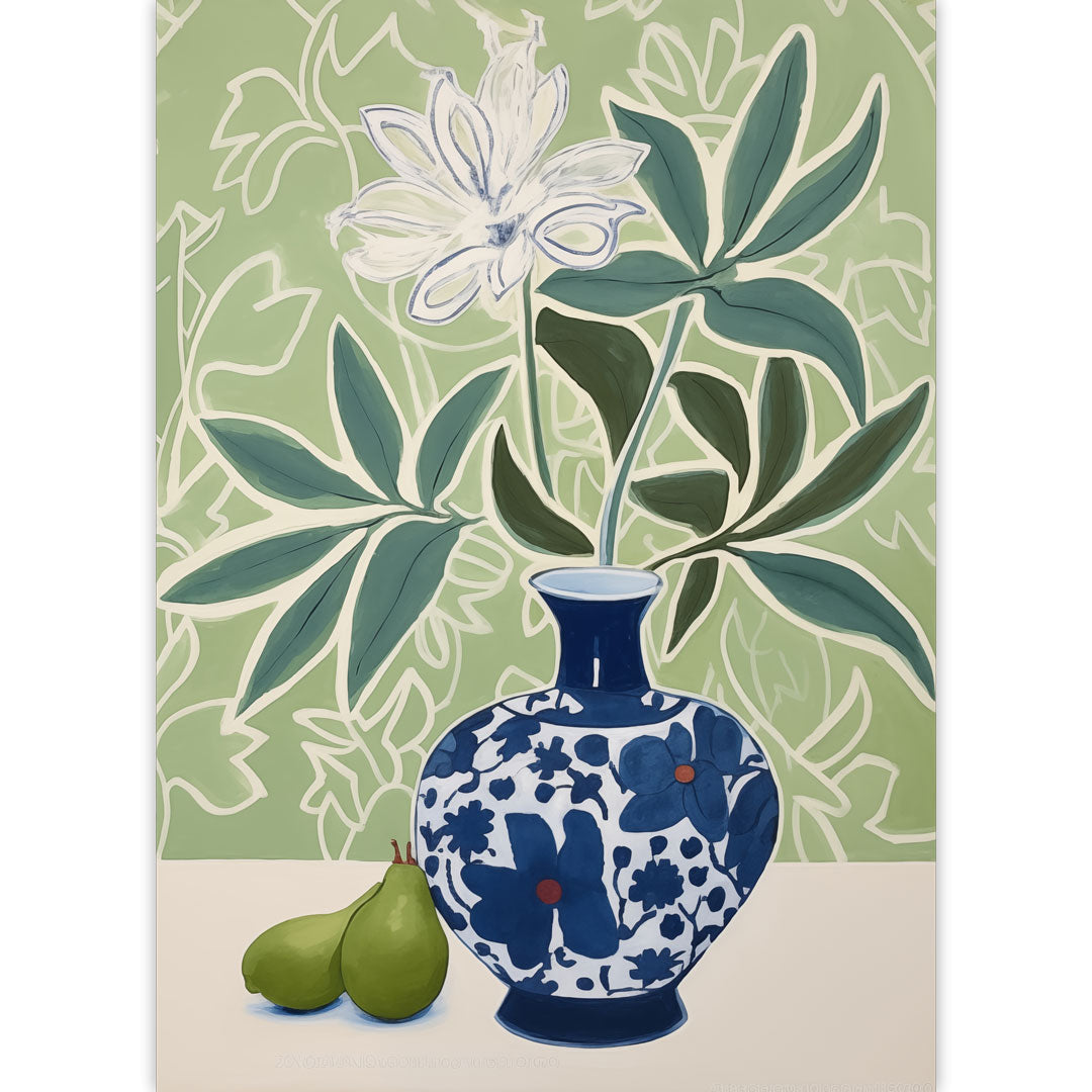 Green Florals Poster