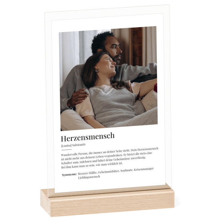 personalisiertes acrylglas geschenk herzensmensch