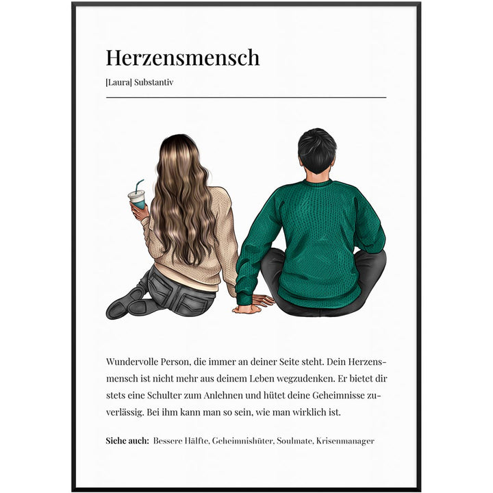 personalisiertes herzensmensch poster