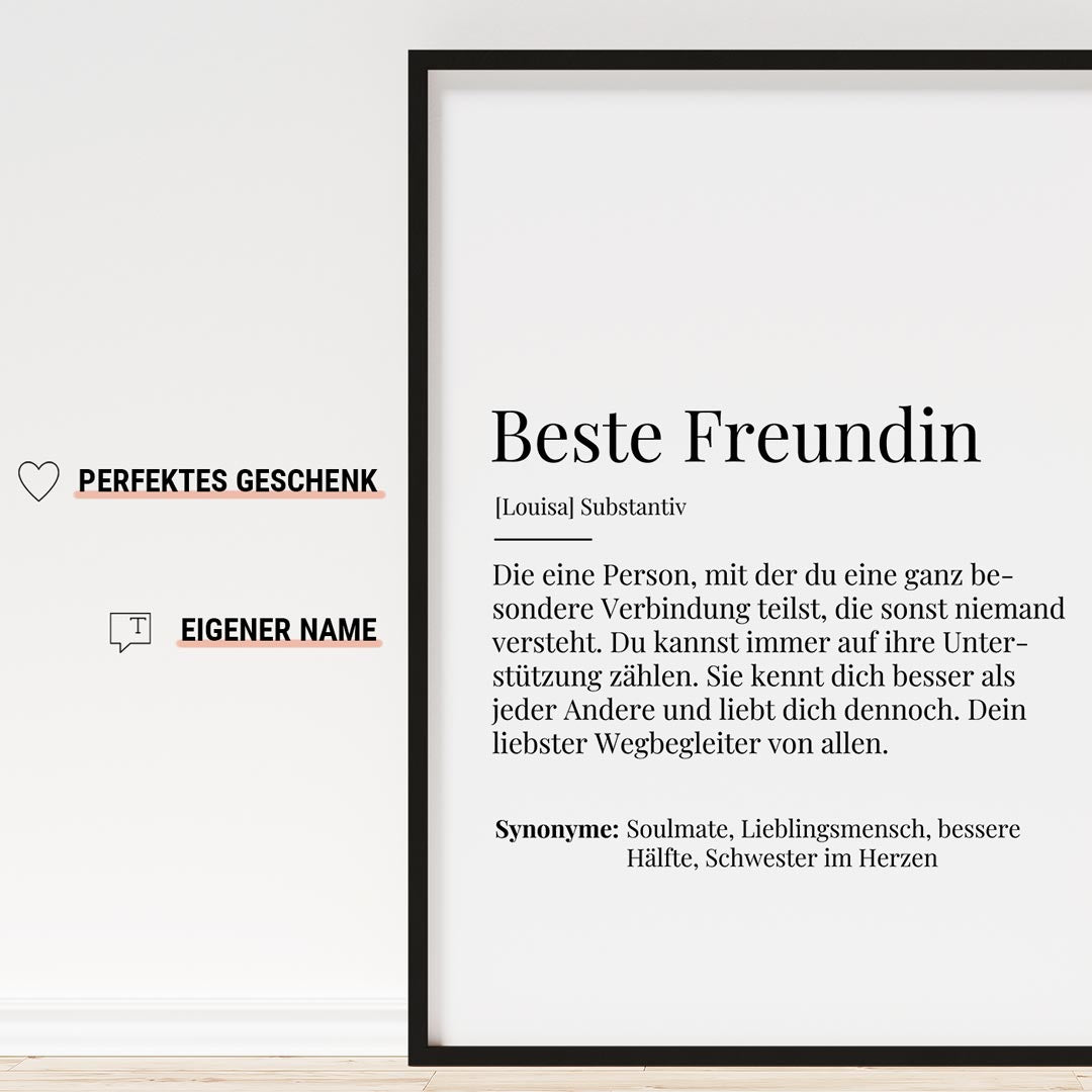 geschenk beste freundin definition poster