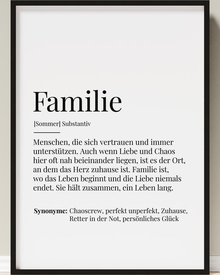 family poster definition geschenk familie