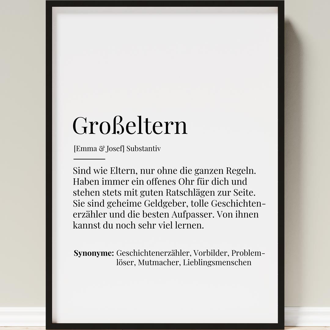 geschenk für oma opa definition poster