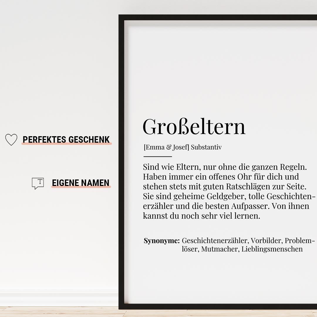 geschenk für großeltern poster