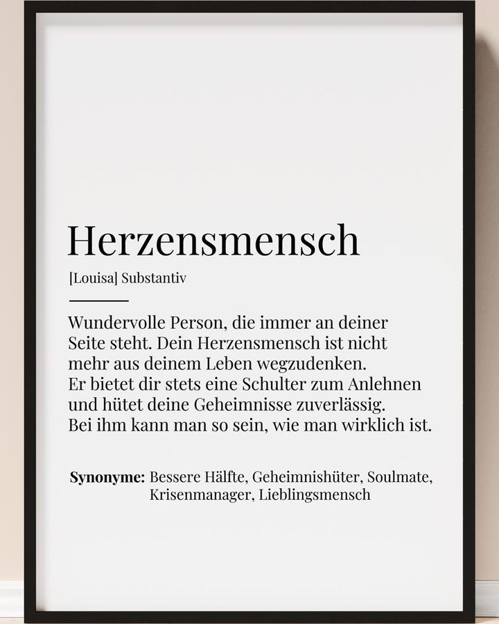 geschenk herzensmensch poster