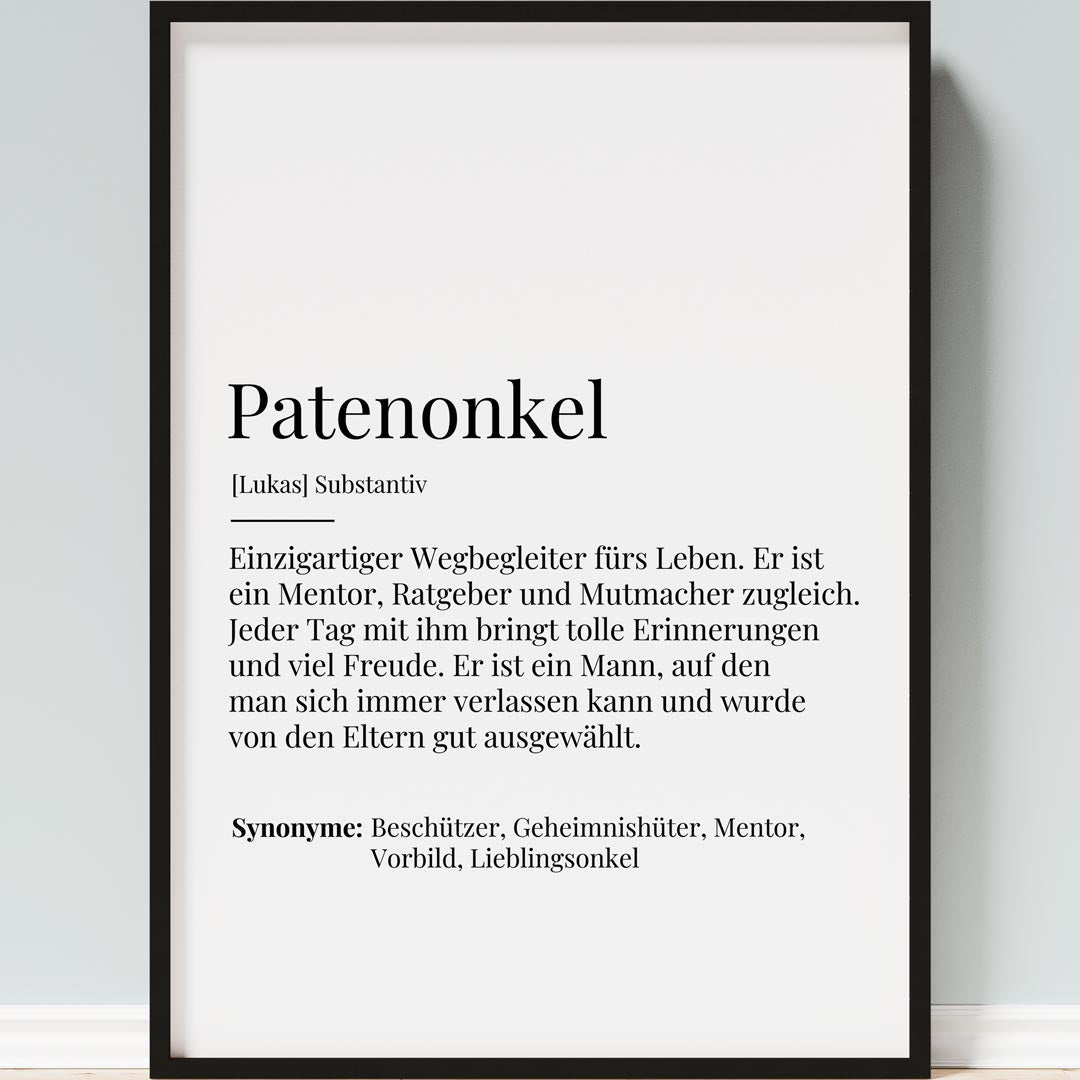 geschenk für patenonkel poster