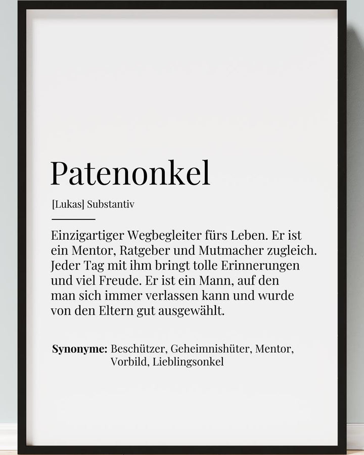 geschenk für patenonkel definition poster