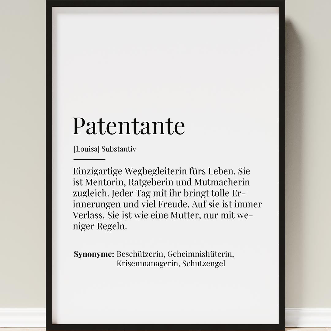 geschenk für patentante poster