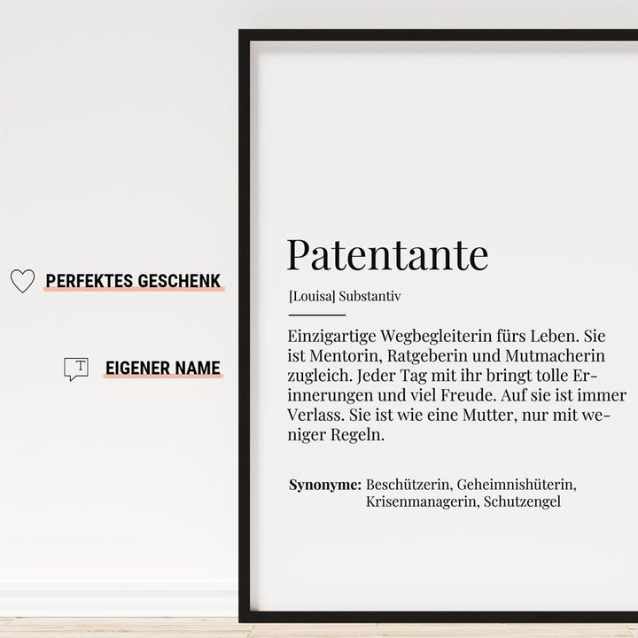 geschenkidee patentante poster