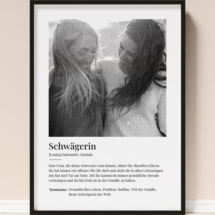 geschenk für schwägerin poster