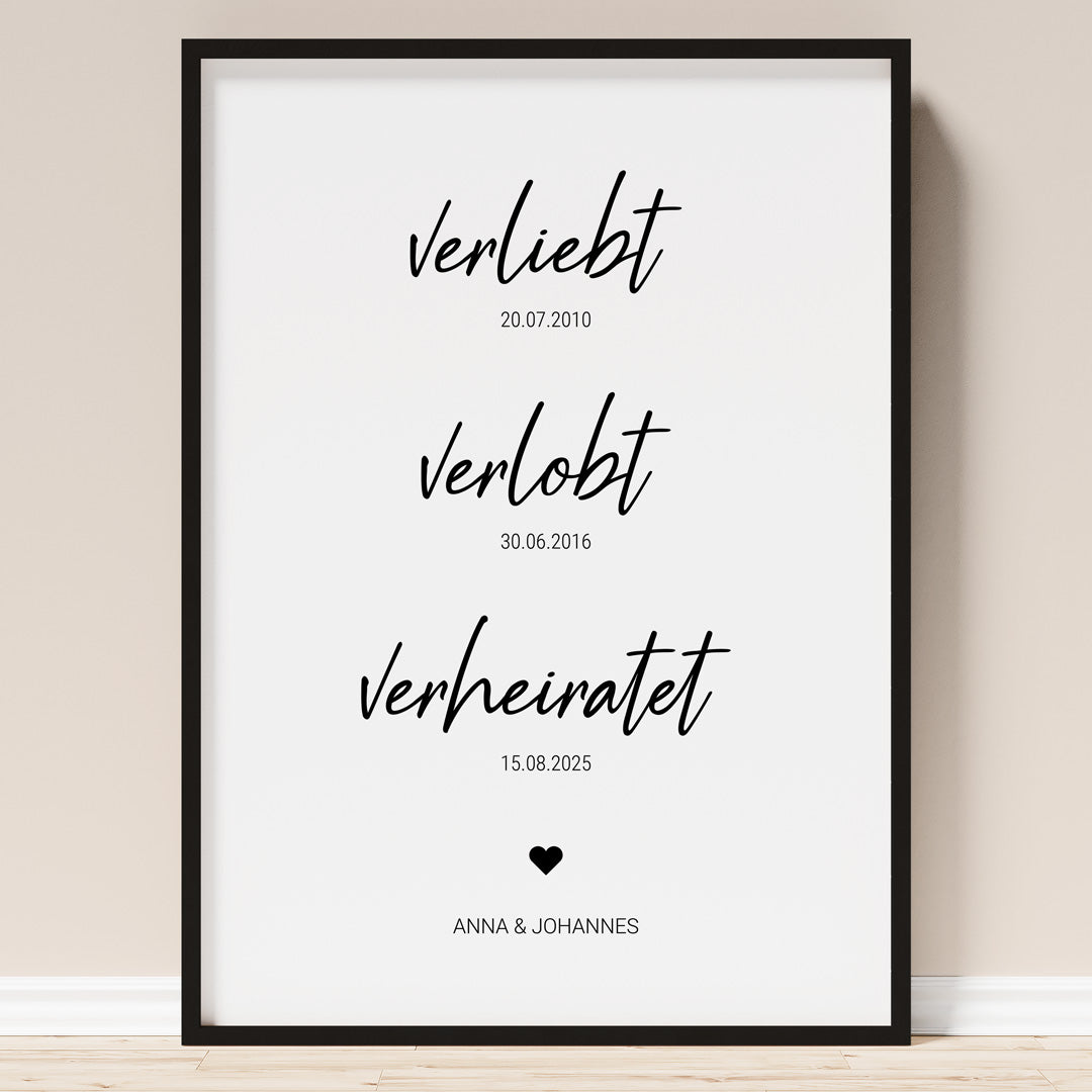 hochzeitsposter verliebt verlobt verheiratet