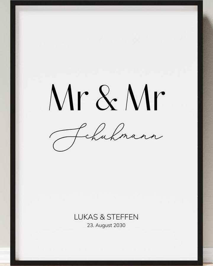 mr poster personalisiert hochzeit