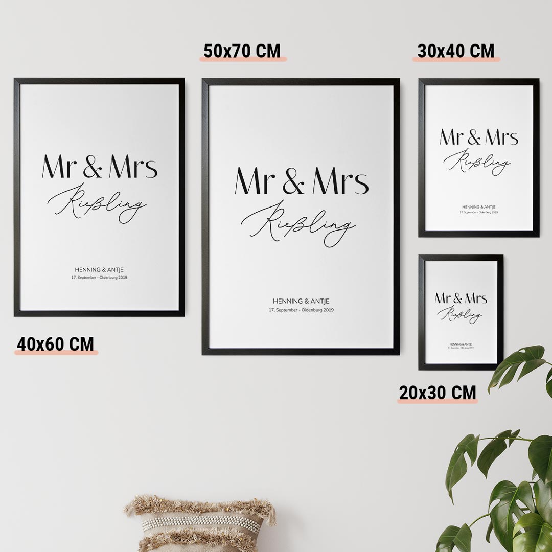 mr mrs poster geschenk