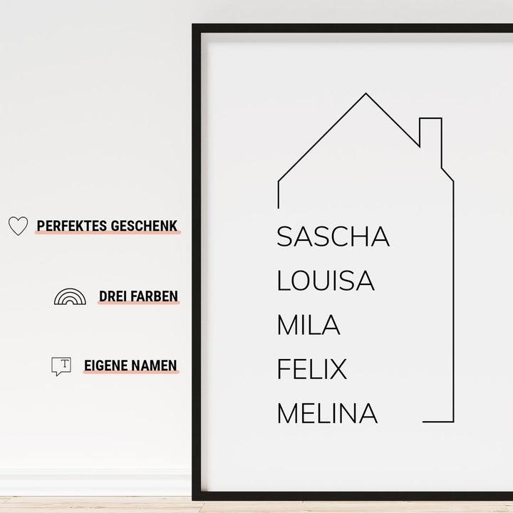 geschenk für familie haus poster