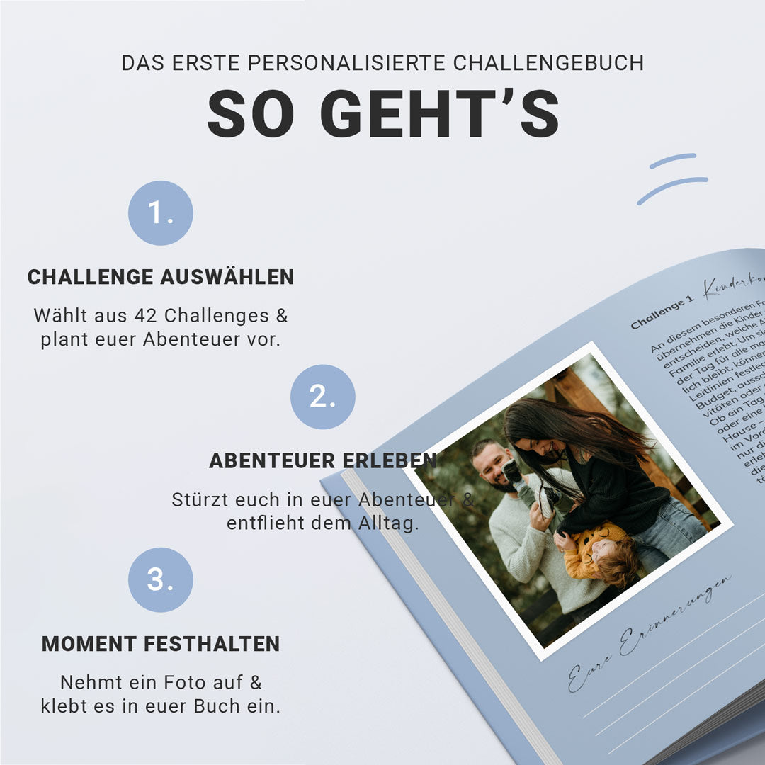 personalisiertes challenge-buch familie