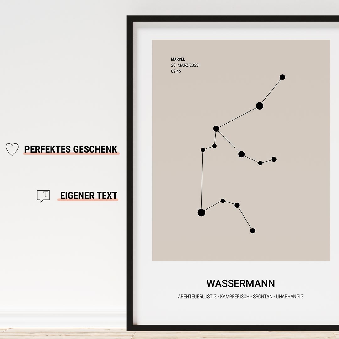 geschenkidee geburt sternzeichen poster