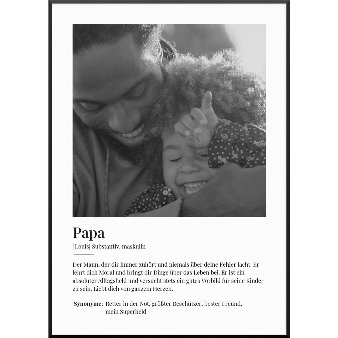 geschenk für papa fotoposter definition