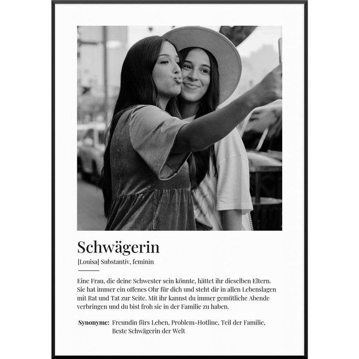 fotoposter definition schwägerin geschenk