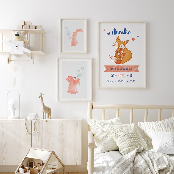 myfamposter kinderzimmer poster fuchs