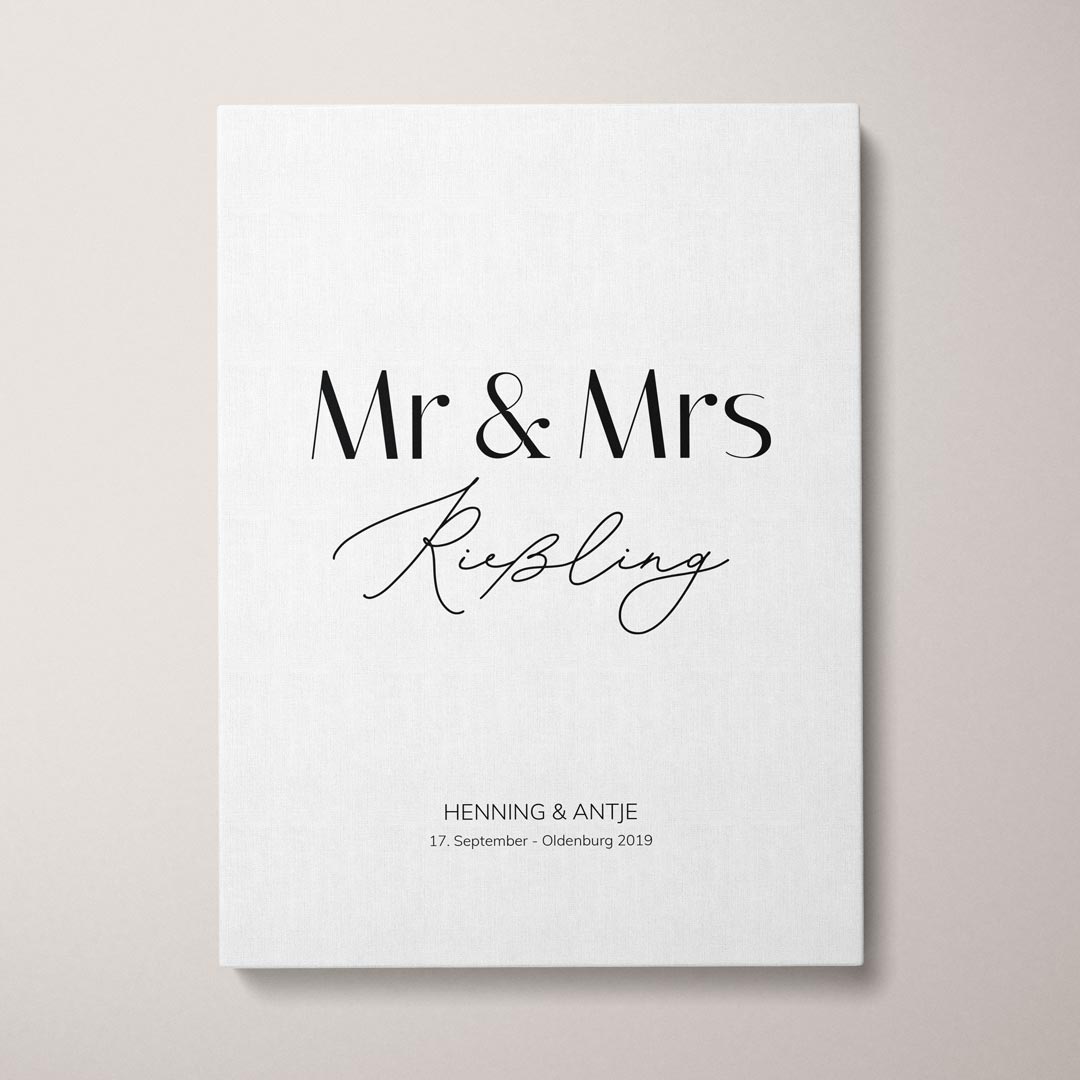 leinwandbild personalisiert mr mrs