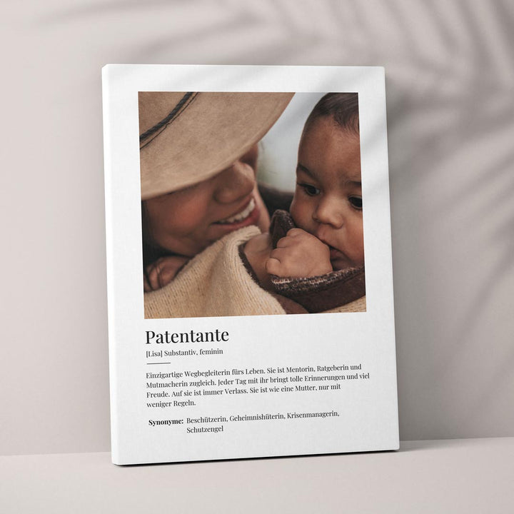 fotoleinwand geschenk patentante