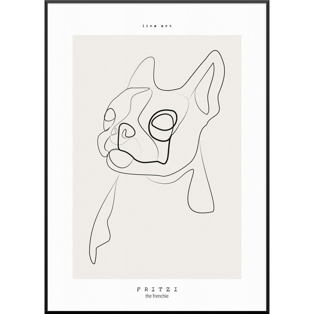 line art poster dog myfamposter