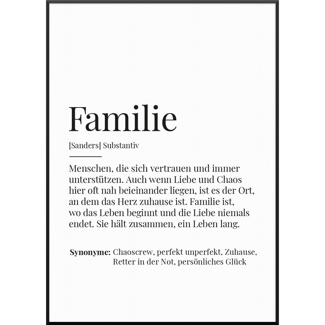 myfamposter definition familie poster mit eigenem text