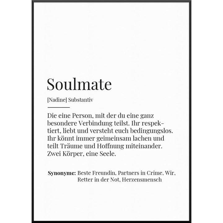 poster selbst gestalten mit text soulmate