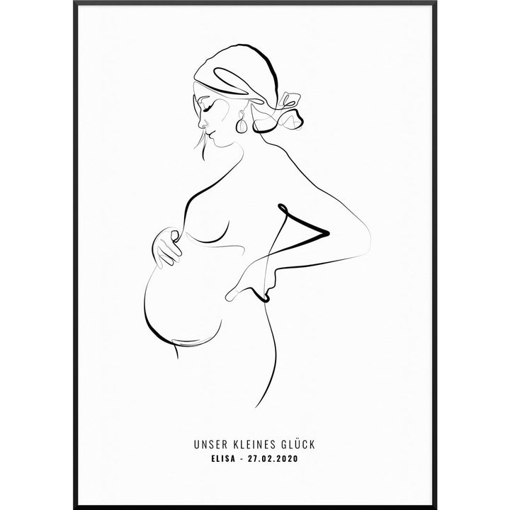 geburtsposter geschenk geburt line art mama